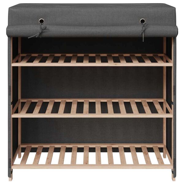 vidaXL Armoire &agrave; chaussures avec housse Gris 79x40x80 cm Tissu