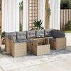 vidaXL Salon de jardin avec coussins 8 pcs beige r&eacute;sine tress&eacute;e