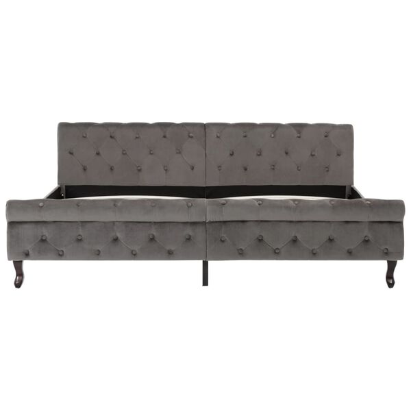 vidaXL Cadre de lit sans matelas gris velours 200x200 cm