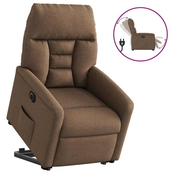 vidaXL Fauteuil inclinable &eacute;lectrique marron tissu