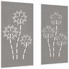 vidaXL D&eacute;corations murales de jardin 2pcs 105x55 cm design de fleur