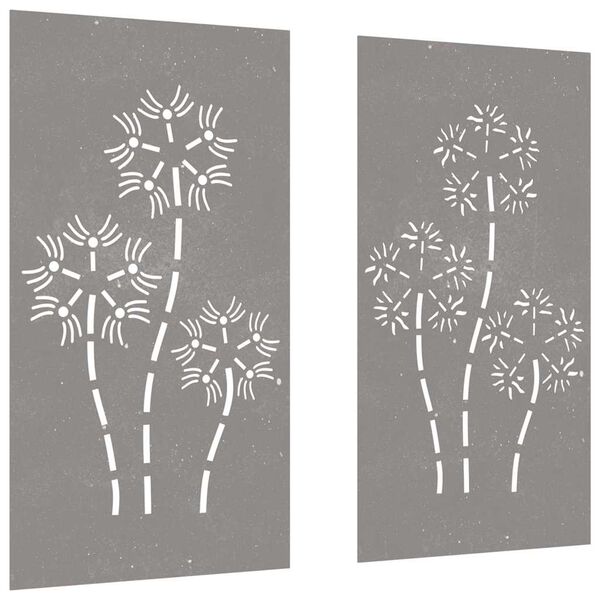 vidaXL D&eacute;corations murales de jardin 2pcs 105x55 cm design de fleur