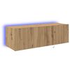vidaXL Meuble TV mural 100 x 35 x 31 cm Ch&ecirc;ne artisanal