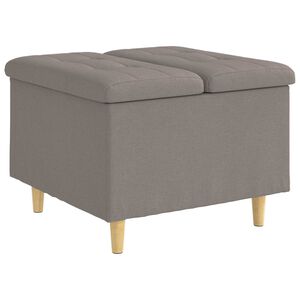 vidaXL Pouf de rangement avec coussin Taupe 60 x 60 x 45 cm tissu