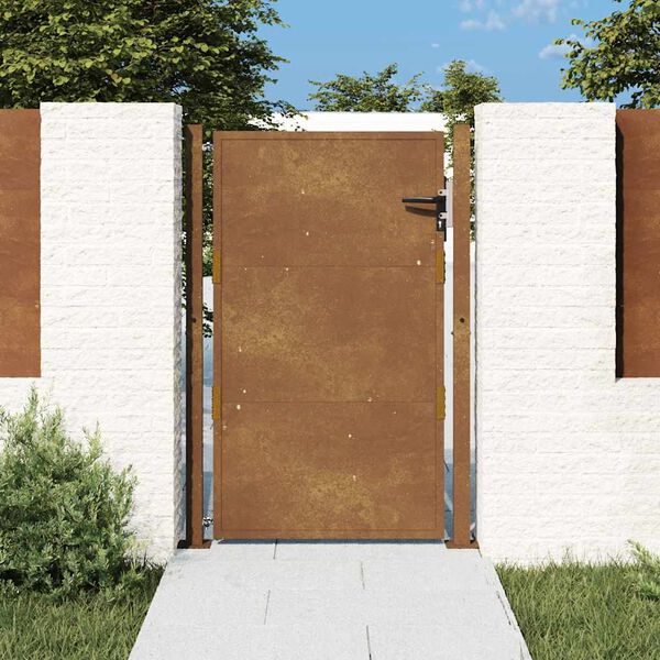vidaXL Portail de jardin 100x125 cm en acier Corten