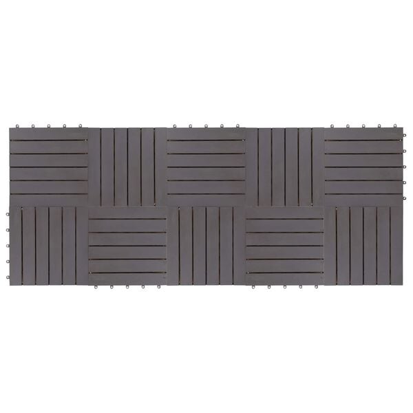 vidaXL Carreau de terrasse 10 pcs Gris 30 x 30 cm Bois d'acacia