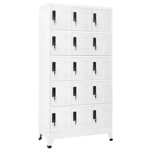 vidaXL Armoire &agrave; casiers Blanc 90x40x180 cm Acier