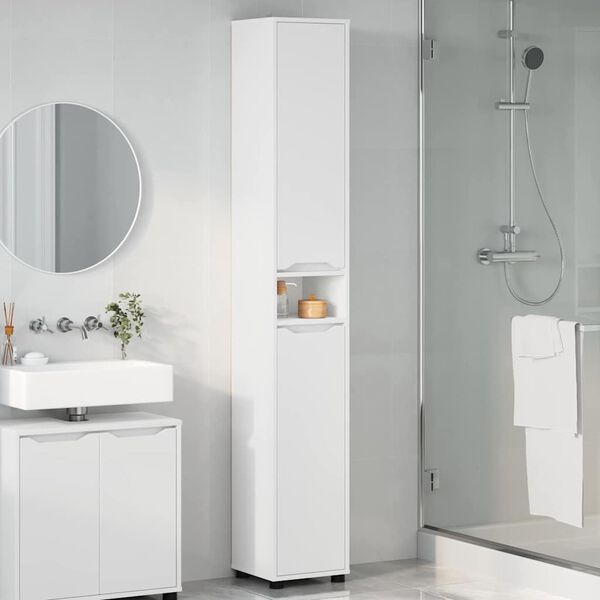vidaXL Cabinet de salle de bain avec &eacute;tag&egrave;re Blanc 30,5 x 30 x 195 cm