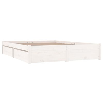 vidaXL Cadre de lit avec tiroirs Blanc 160x200 cm