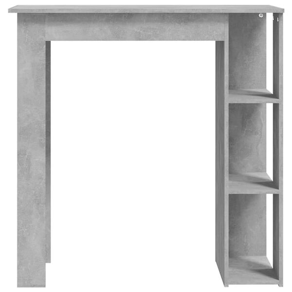 vidaXL Table de bar avec &eacute;tag&egrave;re Gris b&eacute;ton Bois d'ing&eacute;nierie