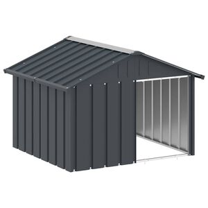 vidaXL Niche pour chien Anthracite 116,5x103x81,5 cm Acier galvanis&eacute;