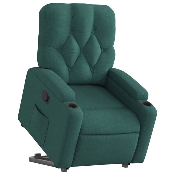vidaXL Fauteuil inclinable vert fonc&eacute; tissu