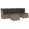 vidaXL Salon de jardin 6 pcs avec coussins gris r&eacute;sine tress&eacute;e