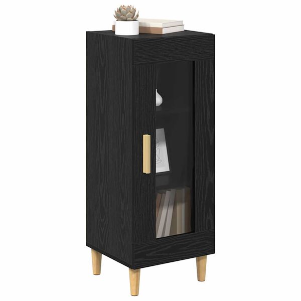 vidaXL Buffet Ch&ecirc;ne noir 34,5 x 32,5 x 90 cm Bois d'ing&eacute;nierie