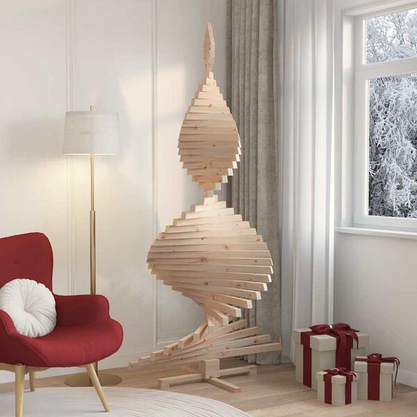 vidaXL Arbres de Noël avec support Naturel 210 cm Bois massif en pin