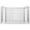 vidaXL Lit sur&eacute;lev&eacute; gabion Argent&eacute; 50 x 100 x 60 cm Acier galvanis&eacute;