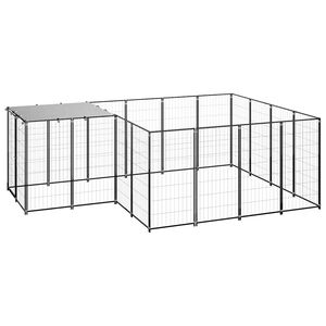 vidaXL Chenil Noir 6,05 m&sup2; Acier