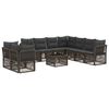 vidaXL Ensemble de canap&eacute; de jardin 10 pc Gris polyrotin