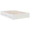 vidaXL Cadre de lit avec tiroir Blanc 140 x 190 cm Bois Ing&eacute;nierie