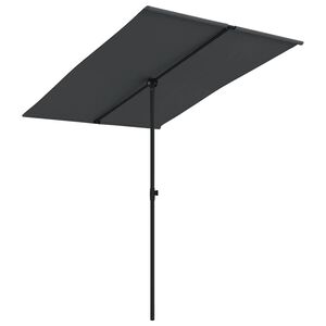 vidaXL Parasol de jardin avec m&acirc;t en aluminium 2x1,5 m Noir