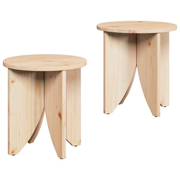 vidaXL Table basse 2 pcs Naturel
