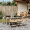 vidaXL Ensemble &agrave; manger de jardin coussins 7 pcs m&eacute;lange beige rotin