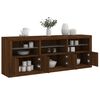 vidaXL Buffet avec lumi&egrave;res LED ch&ecirc;ne marron 181,5x37x67 cm