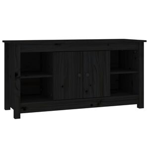 vidaXL Meuble TV Noir 103x36,5x52 cm Bois de pin massif