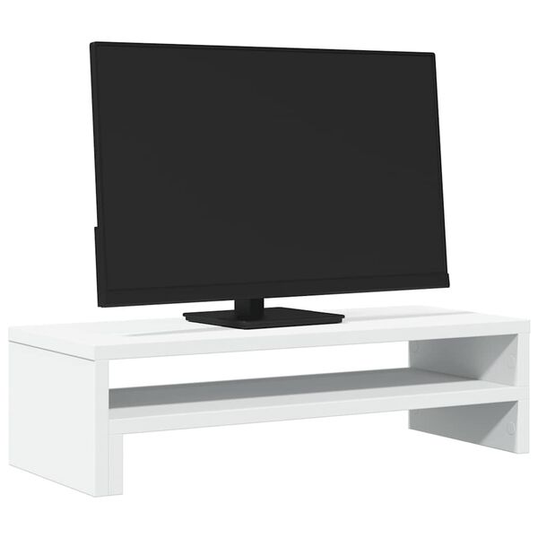 vidaXL Support de moniteur blanc 54x22x15 cm bois d'ing&eacute;nierie
