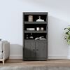 vidaXL Buffet haut Gris 80x35x154 cm Bois massif de pin
