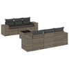 vidaXL Salon de jardin avec coussins 7 pcs gris r&eacute;sine tress&eacute;e