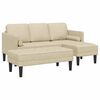 vidaXL Ensemble de Canap&eacute;s avec coussin 2 pcs Cr&egrave;me Polyester