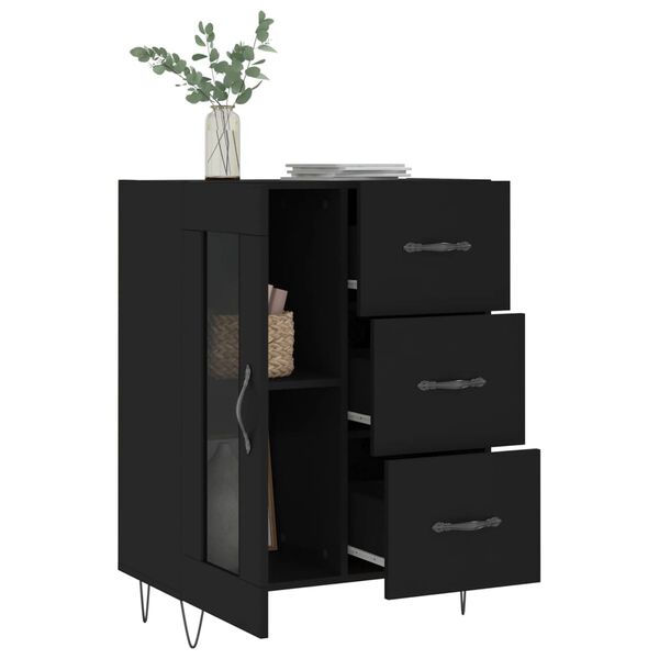 vidaXL Buffet noir 69,5x34x90 cm bois d'ingénierie