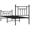 vidaXL Cadre de lit m&eacute;tal sans matelas avec pied de lit noir 75x190 cm