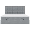 VidaXL Cadre de lit ottoman et matelas gris clair 200x200cm tissu