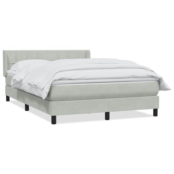 vidaXL Sommier &agrave; lattes de lit et matelas gris clair 140x220cm velours