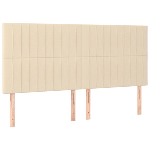 vidaXL Tête de lit à LED Crème 160x5x118/128 cm Tissu