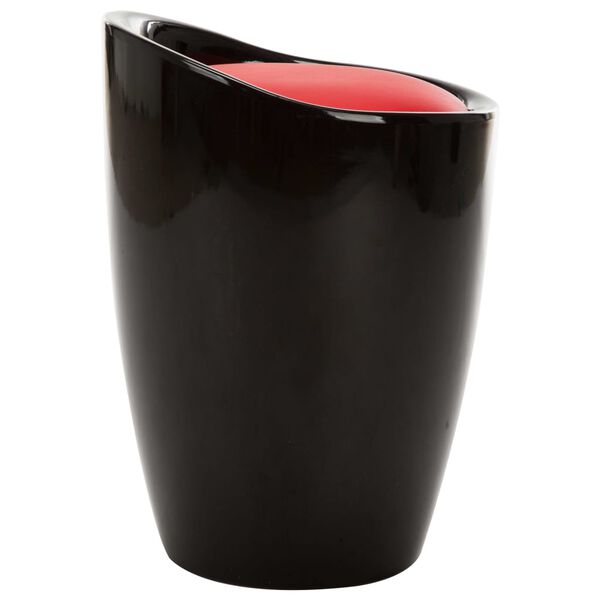 vidaXL Tabouret de rangement Noir et rouge Similicuir