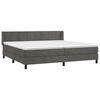vidaXL Sommier &agrave; lattes de lit et matelas Gris fonc&eacute; 200x200cm Velours