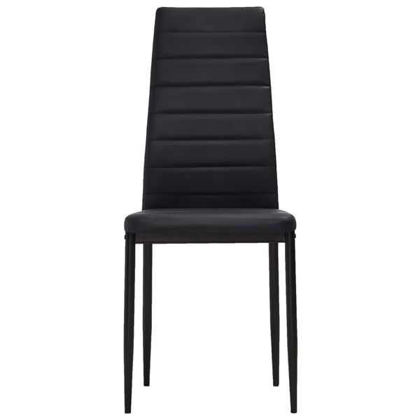 vidaXL Chaises &agrave; manger lot de 4 noir similicuir