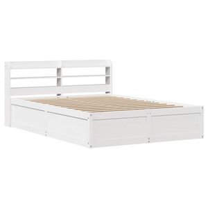 vidaXL Cadre de lit et t&ecirc;te de lit blanc 140x190 cm bois de pin massif