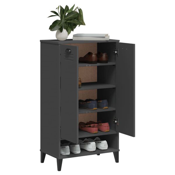 vidaXL Armoire &agrave; chaussures VIKEN gris anthracite bois d'ing&eacute;nierie