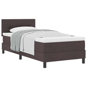 vidaXL Lit &agrave; ressorts avec t&ecirc;te de lit Marron fonc&eacute; 80 x 200 cm tissu