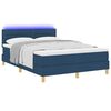 vidaXL Lit &agrave; ressort LED avec matelas avec LED Bleu 140 x 200 cm tissu