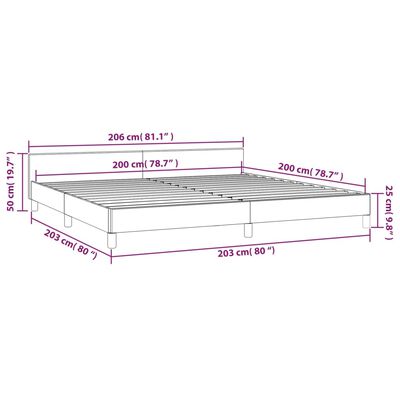 vidaXL Cadre de lit avec tête de lit Marron 200x200 cm Similicuir