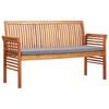 vidaXL Banc de jardin 3 places avec coussin 150cm Bois d'acacia massif