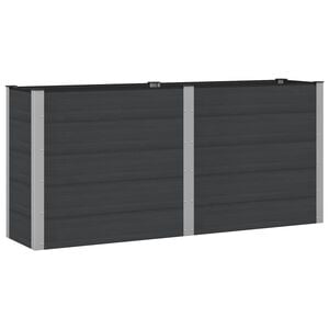 vidaXL Jardini&egrave;re sur&eacute;lev&eacute;e Noir 200 x 50 x 91 cm
