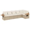 vidaXL Salon de jardin avec coussins 6 pcs beige r&eacute;sine tress&eacute;e
