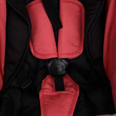 vidaXL Poussette pour bébé 3-en-1 Rouge et noir Acier