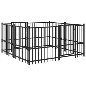 vidaXL Enclos de chien ext&eacute;rieur Noir 192 x 192 x 100 cm Acier